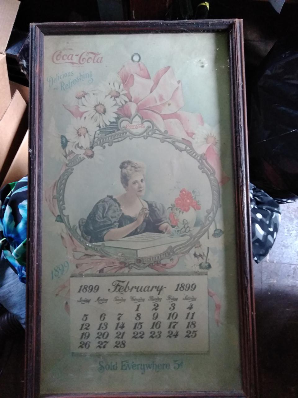 1899 Coca Cola calendar framed